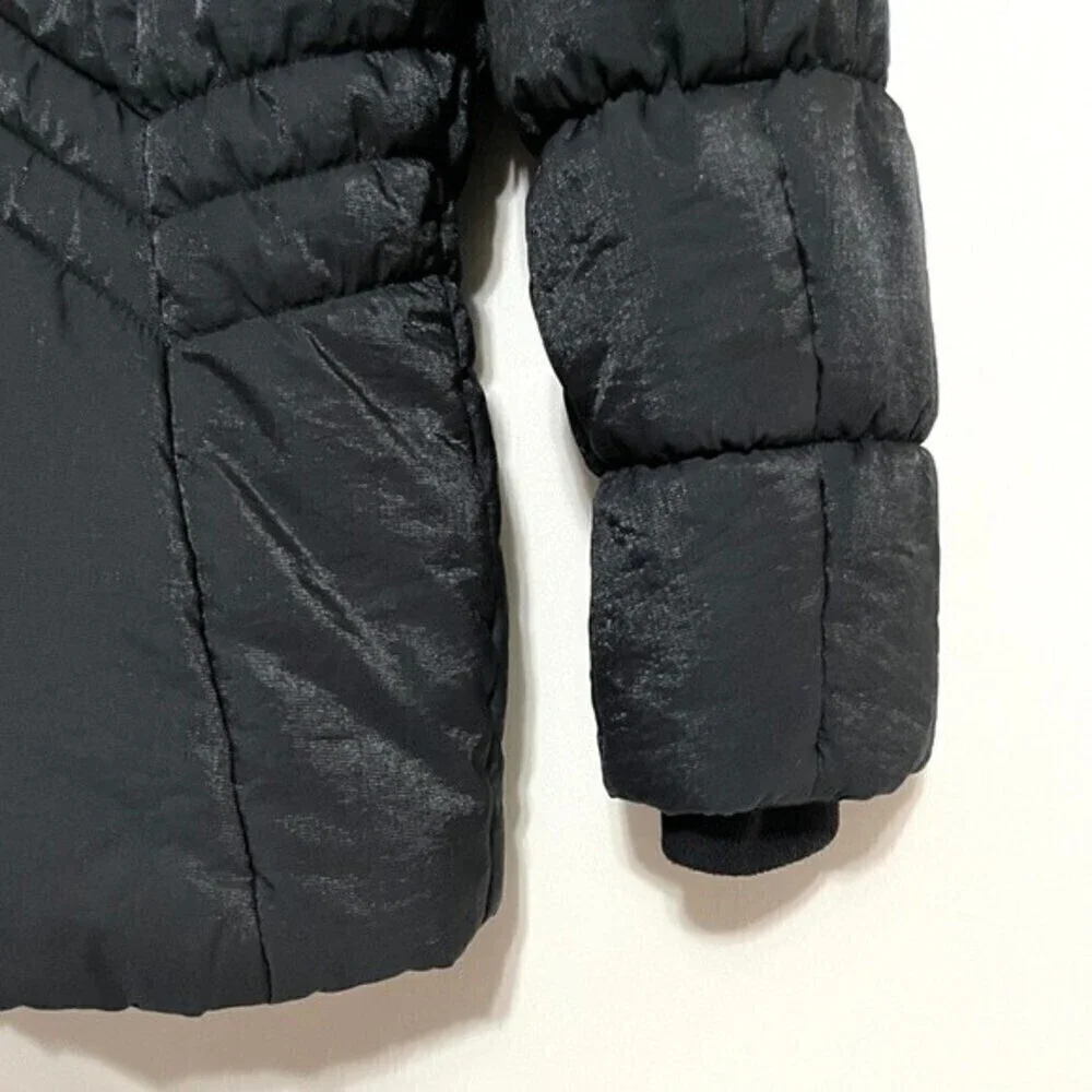 ZeroXposur Girls Coat Black with Leopard Print Lined Hood Size Medium